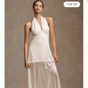 Anthropologie White Halter Wedding Dress